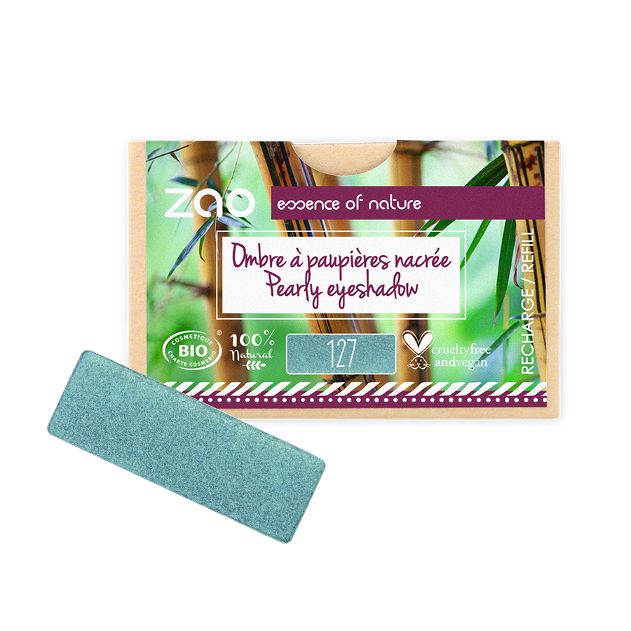 Ombre à paupières nacrée bleu paon 127 Zao Makeup