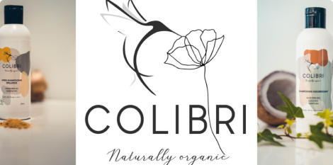 Logo Colibri avec des produits à droite et à gauche