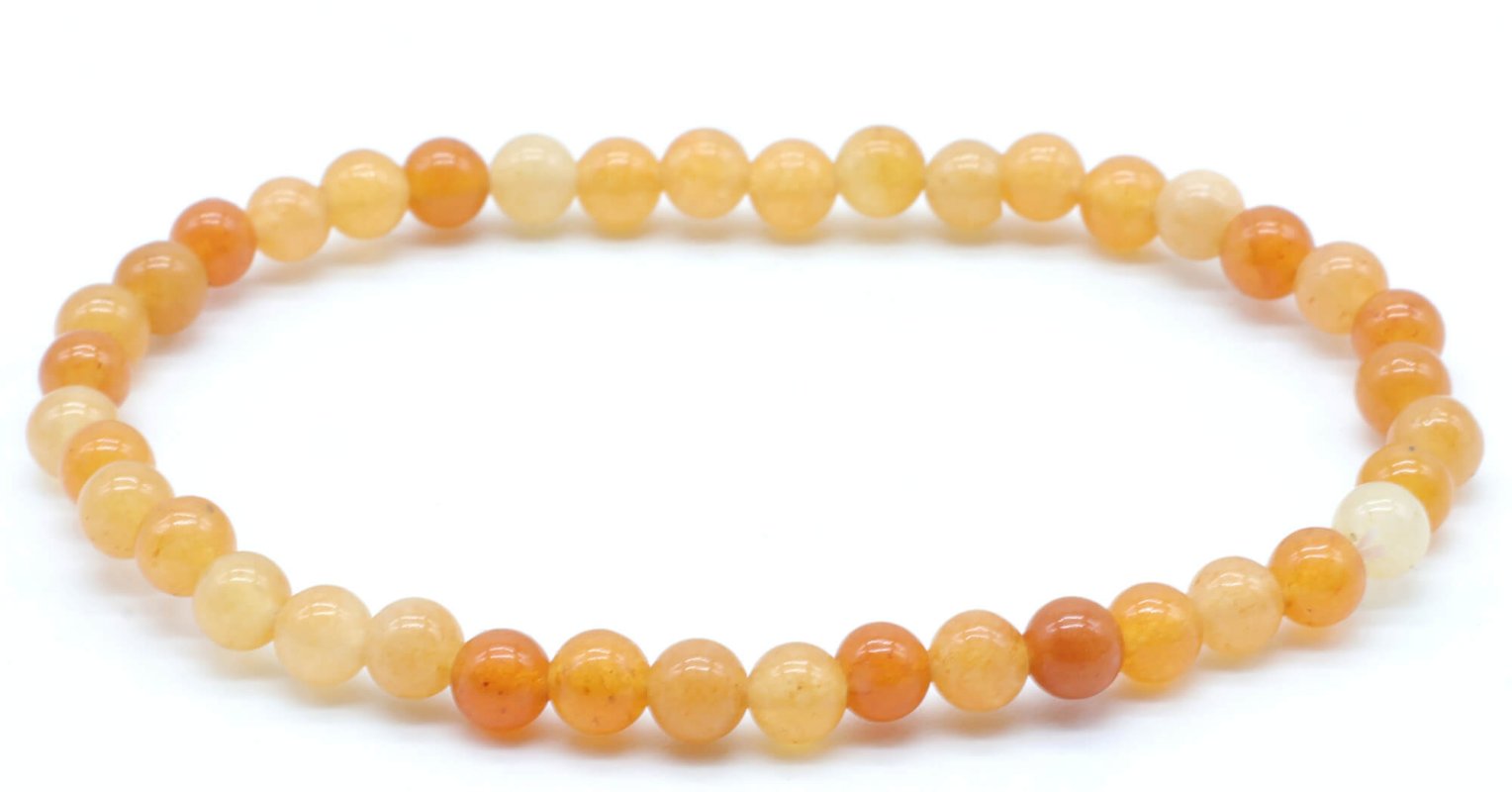 Bracelet aventurine avec des perles orange 4mm