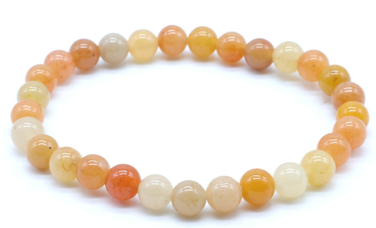 Bracelet aventurine avec des perles orange 6mm
