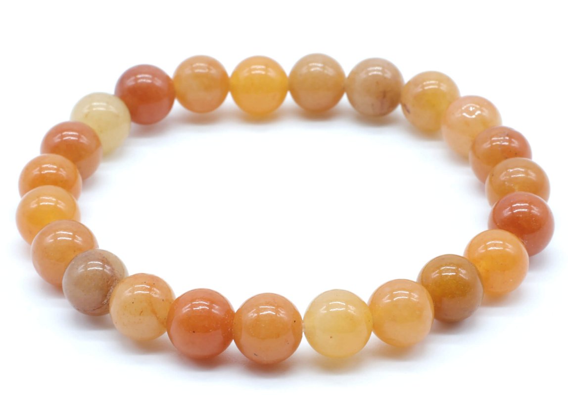 Bracelet aventurine avec des perles orange 8mm