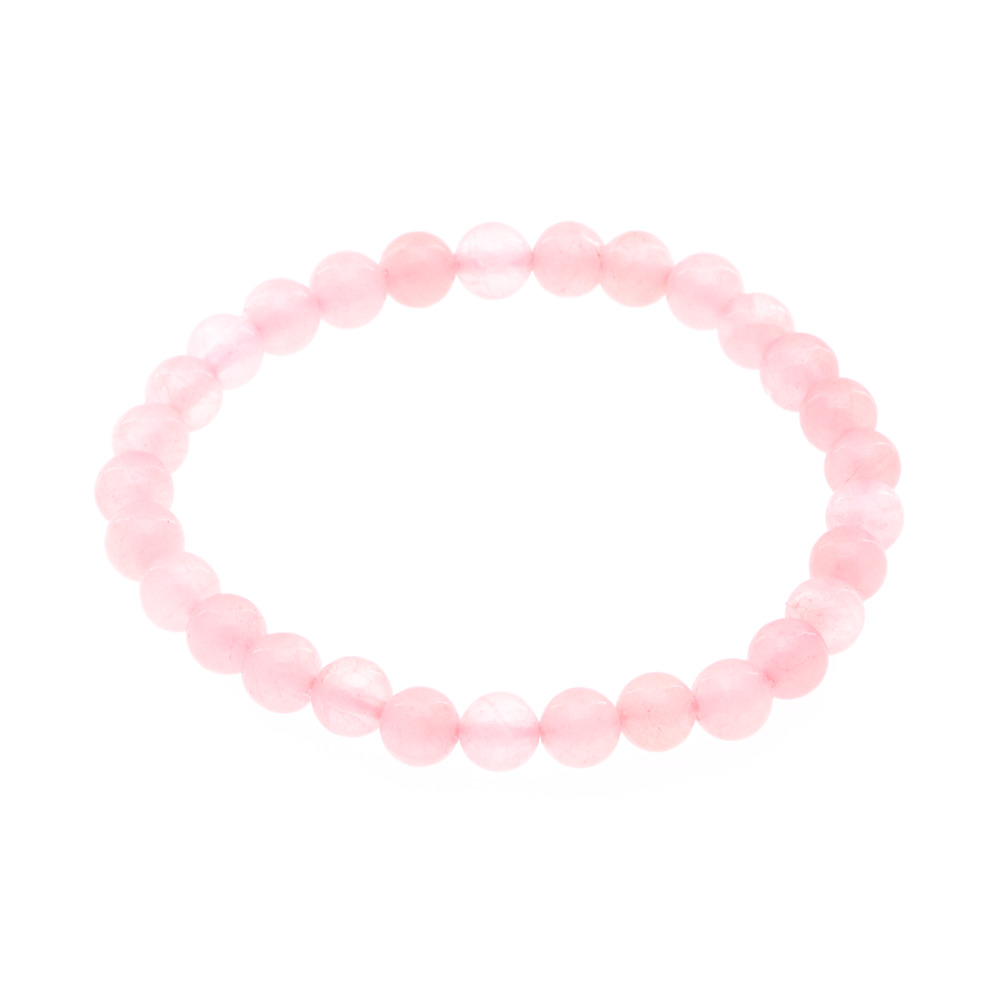 Bracelet avec des quartz rose 6 mm