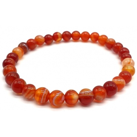 Bracelet cornaline 6 mm