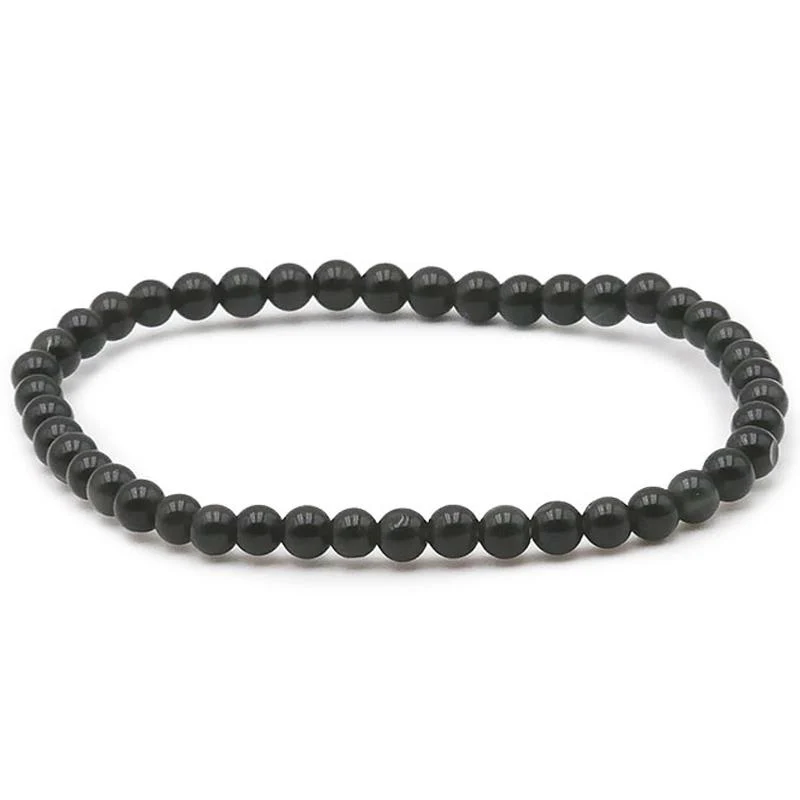 Bracelet obsidienne oeil céleste 4 mm
